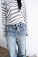 fringe tail wide denim(S-L)