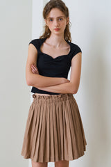 Heart shirring t-shirt_black