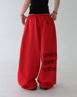 [UNISEX] Cash lettering jogger & wide pants