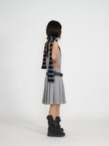 プリーツミディワンピース (グレー)