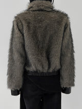Wolf Two-Tone Leather Fur Jumper