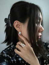 925silver] スリットワンタッチピアス