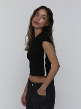 レースベビーTシャツ_Black