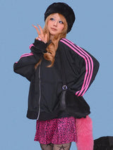 pinkie track jersey zip-up (3color)
