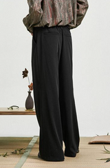 All-purpose straight-leg casual trousers with a relaxed drape.