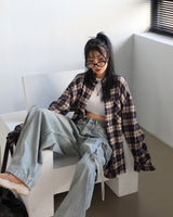 ネイビーチェックシャツ