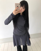 クレ フォールディング レース ミディ スカート