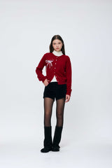 EIRIN WOOL CARDIGAN / RED