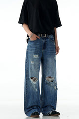 Creased Blade Wide Jeans