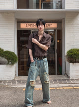 Kuda Damaged Wide Denim Pants