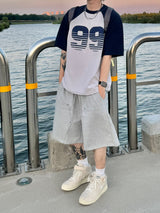 ナインラグラン半袖ニットTシャツ 3C