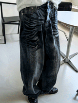 mud-Washing denim pants