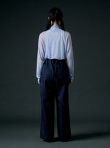 Back string pants (navy)