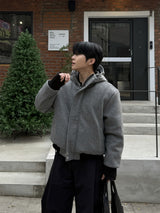 Haron woolfaka hooded padded jacket