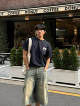 Fairy half cargo denim pants