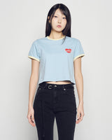 26SSウーマン テニス AC ベア クロップ ショートスリーブ リンガー Tシャツ