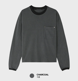 Aaron Cropped Pigment Rivet Ringer Long Sleeve