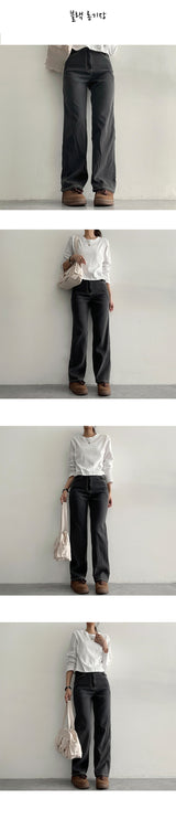 【ベーシック・ロング/S～2XL】【夏のロングパンツ！】ポベンセミワイドデニムパンツ