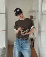 レニーベーシックセミクロップ半袖Tシャツ
