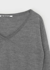 [B-BASIC] ワイドVネックニット (50% Wool)