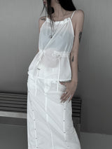 halterneck string nylon sleeveless (2color)