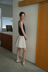 Stripe flare skirt_ivory