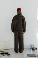 Solid sweat pants_khaki brown