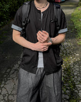 Moment Check Roll-Up Short Sleeve Cardigan