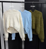 [F/W]Hairy crop hood knit(3color)