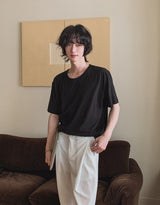 [LANARCH] Basic U-Neck Short Sleeve T-Shirt