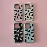 beloved cat silver frame case (white)