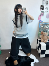 アンバランスドカーゴヒップパッチロングパンツ🤍🩶🖤3カラー