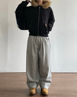 Fuzz Crop Napping Zip-up Hoodie