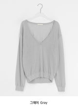Otsuri Loose-Fit Summer Deep V-Neck Knit