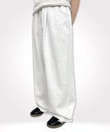 One Tuck Wide Sweat Pants_Light Gray