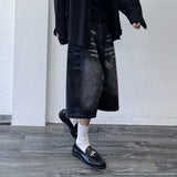 シャドウウォッシュワイドデニムショーツ