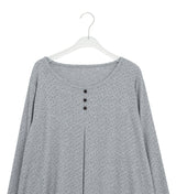 26SS★ [BAONHAUS] Latte Flower Over Long Sleeve Tee