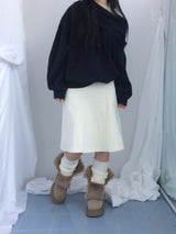 soft corduroy banding skirt
