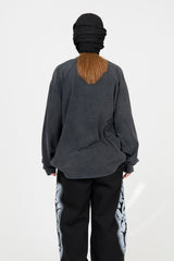 ロードインブラックウォッシュド長袖Tシャツ