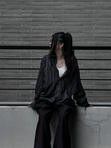 [unisex] overfit joy stripe shirt (2color)
