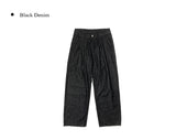 Penny Non-Fade Denim Pintuck Raw Wide Pants