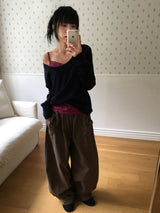 Pabor Deep U-Neck Loose-Fit Knit
