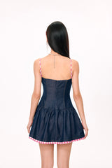 ラブダブ ボリューム ミニドレス (Navy)