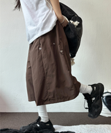 ハイクオリティ💜スナップナイロンバミューダパンツ 💚🤍🤎🖤6カラー