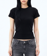 Stretch Cotton Slim Short Sleeve T-shirt Black