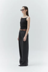 KIRSH PLAIN SQUARE NECK SLEEVELESS - BLACK 