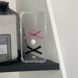 [made]black&radish pink ver ribbon resin phonecase
