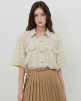 ストライプポケットシャツ [BEIGE]