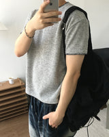 ステッチクロップショートスリーブニット