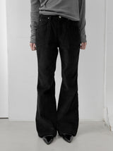 Corduroy semi-bootcut pants